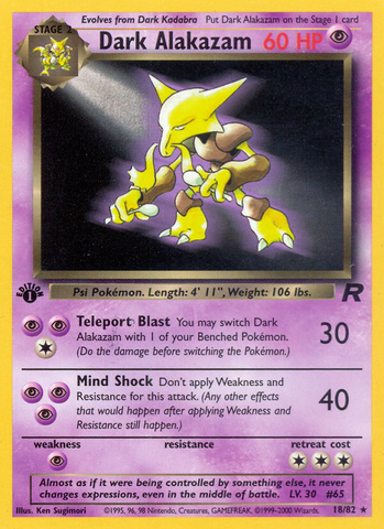 Dark Alakazam (18/82) [Team Rocket 1st Edition] - The Mythic Store | 24h Order Processing