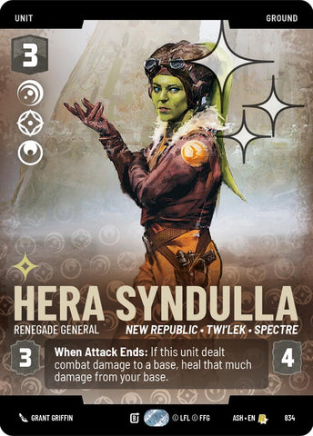 Hera Syndulla - Renegade General (834) (Prestige Foil) (834) [Ashes of the Empire] - The Mythic Store | 24h Order Processing