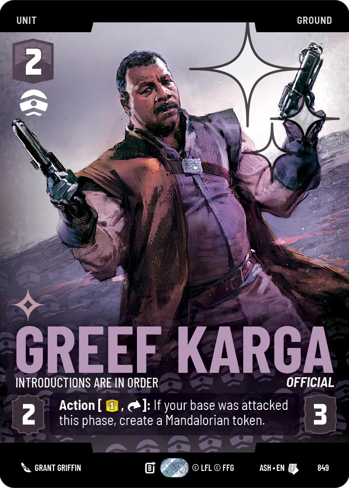 Greef Karga - Introductions are in Order (849) (Prestige Foil) (849) [Ashes of the Empire] - The Mythic Store | 24h Order Processing