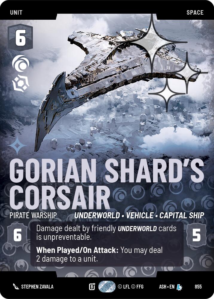 Gorian Shard's Corsair - Pirate Warship (855) (Prestige Foil) (855) [Ashes of the Empire] - The Mythic Store | 24h Order Processing