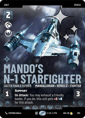 Mando's N-1 Starfighter - Faster than a Fathier (857) (Prestige Foil) (857) [Ashes of the Empire] - The Mythic Store | 24h Order Processing
