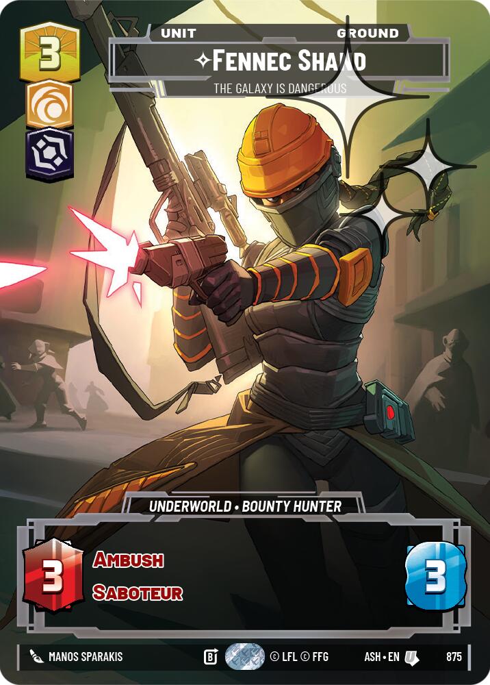 Fennec Shand - The Galaxy Is Dangerous (875) (Prestige Foil) (875) [Ashes of the Empire] - The Mythic Store | 24h Order Processing