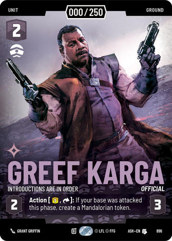 Greef Karga - Introductions are in Order (896) (Serialized) (896) [Ashes of the Empire] - The Mythic Store | 24h Order Processing