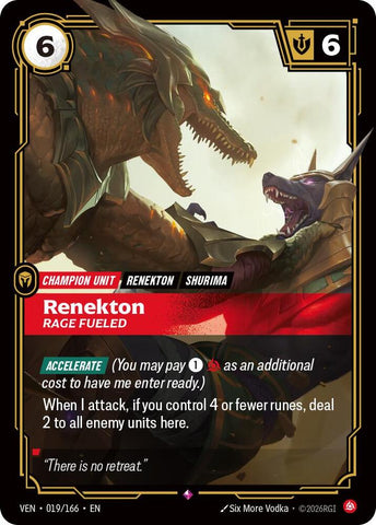 Renekton, Rage Fueled (019/166) [Vendetta] - The Mythic Store | 24h Order Processing