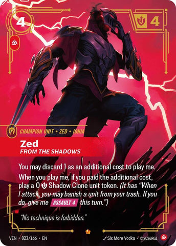 Zed, From the Shadows (023/166) [Vendetta] - The Mythic Store | 24h Order Processing