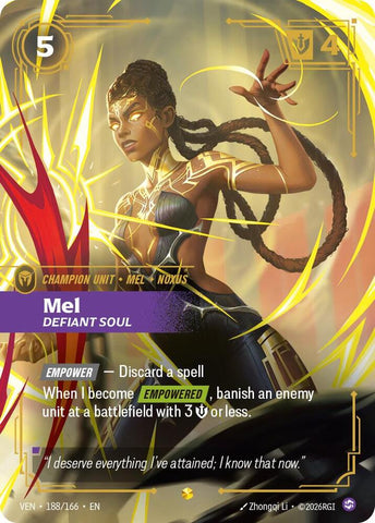 Mel, Defiant Soul (Overnumbered) (188/166) [Vendetta] - The Mythic Store | 24h Order Processing