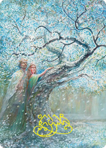 Flowering of the White Tree Art Card (Gold-Stamped Signature) [The Hobbit Art Series] - The Mythic Store | 24h Order Processing