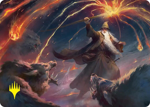 Gandalf, Shadow's Foe Art Card (Gold-Stamped) [The Hobbit Art Series] - The Mythic Store | 24h Order Processing
