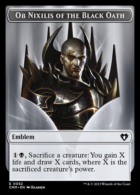 Treasure // Emblem - Ob Nixilis of the Black Oath Double-Sided Token [Commander Masters Tokens] - The Mythic Store | 24h Order Processing
