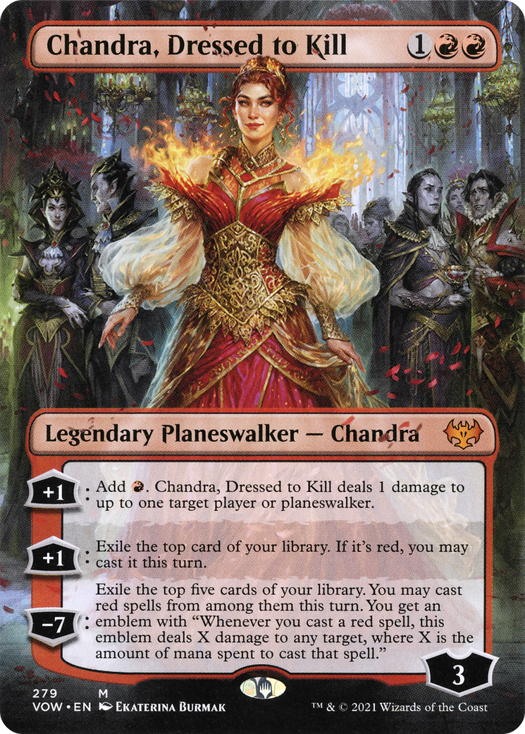 Chandra, Dressed to Kill (Borderless) [Innistrad: Crimson Vow] - The Mythic Store | 24h Order Processing