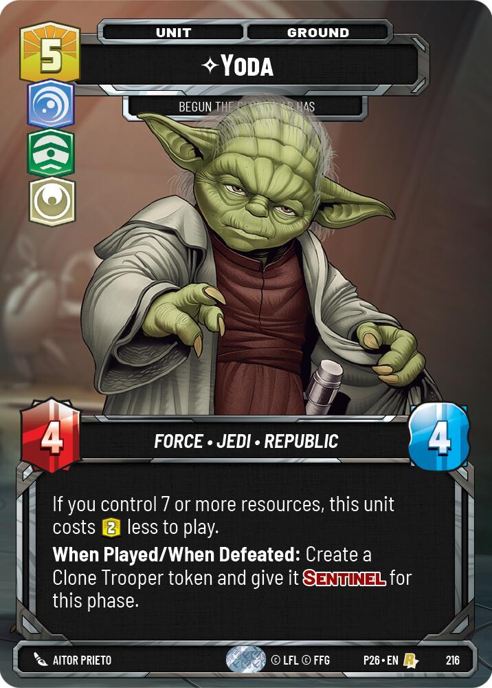 Yoda - Begun, the Clone War Has (216) (Foil) (216) [Sector and Regional Promos: Season 2] - The Mythic Store | 24h Order Processing