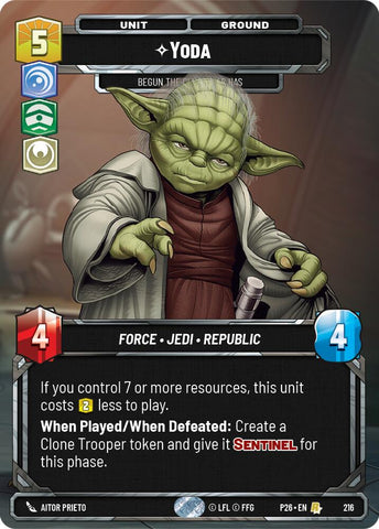 Yoda - Begun, the Clone War Has (216) (Foil) (216) [Sector and Regional Promos: Season 2] - The Mythic Store | 24h Order Processing