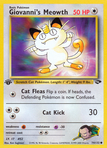 Giovanni's Meowth (74/132) [Gym Challenge 1st Edition] - The Mythic Store | 24h Order Processing
