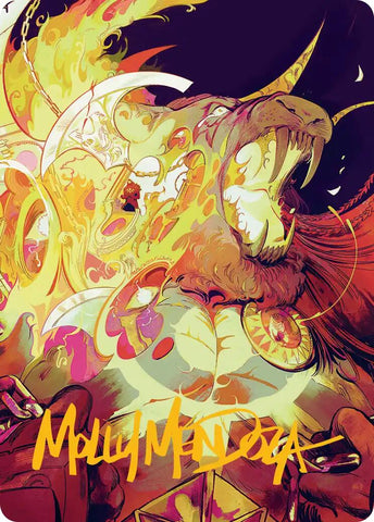 Ajani's Anguish Art Card (Gold-Stamped Signature) [Reality Fracture Art Series]