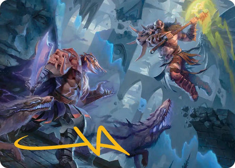 Garruk, Veiled Butcher // Garruk, Curse Breaker Art Card (Gold-Stamped Signature) [Reality Fracture Art Series] - The Mythic Store | 24h Order Processing