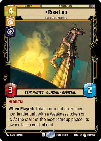 Rish Loo - Traitorous Minister (200/272) (200/272) [Homeworlds] - The Mythic Store | 24h Order Processing