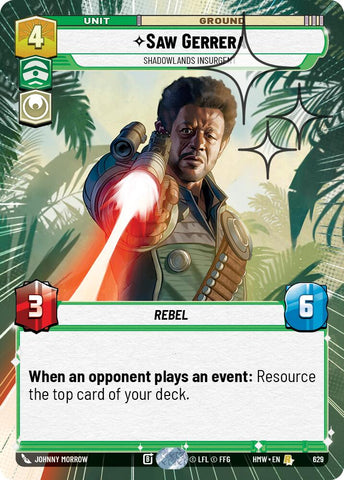 Saw Gerrera - Shadowlands Insurgent (629) (Hyperspace Foil) (629) [Homeworlds] - The Mythic Store | 24h Order Processing