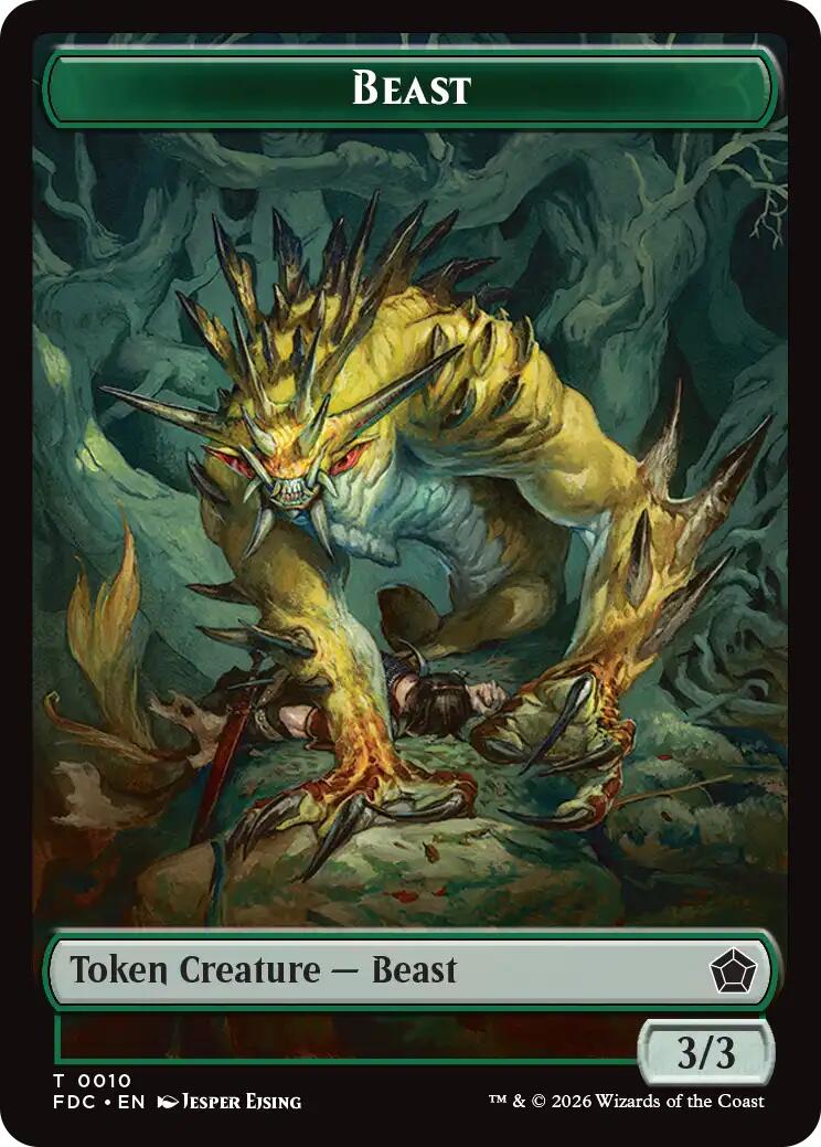 Beast // Phyrexian Beast Double-Sided Token [Foundations Commander Tokens] - The Mythic Store | 24h Order Processing