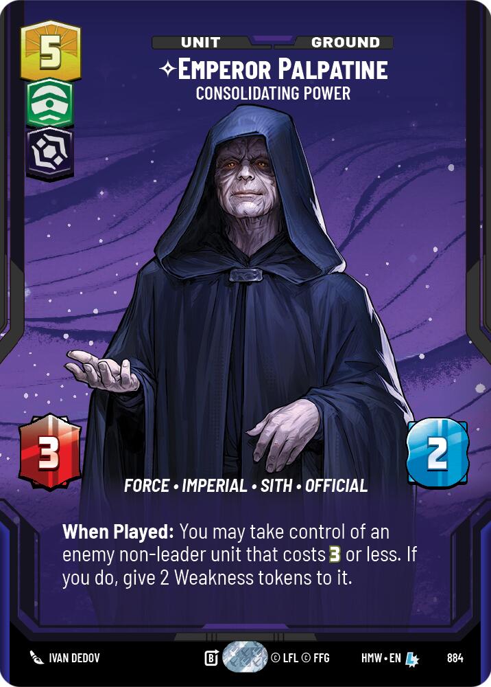 Emperor Palpatine - Consolidating Power (884) (Prestige Foil) (884) [Homeworlds] - The Mythic Store | 24h Order Processing