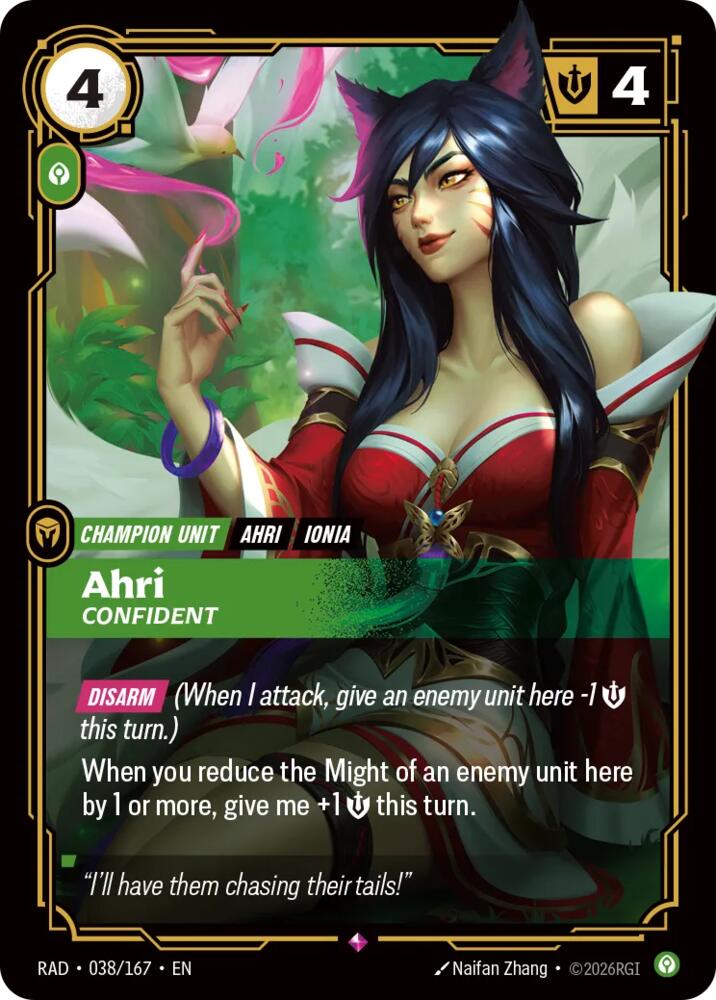 Ahri, Confident (038/167) [Radiance] - The Mythic Store | 24h Order Processing