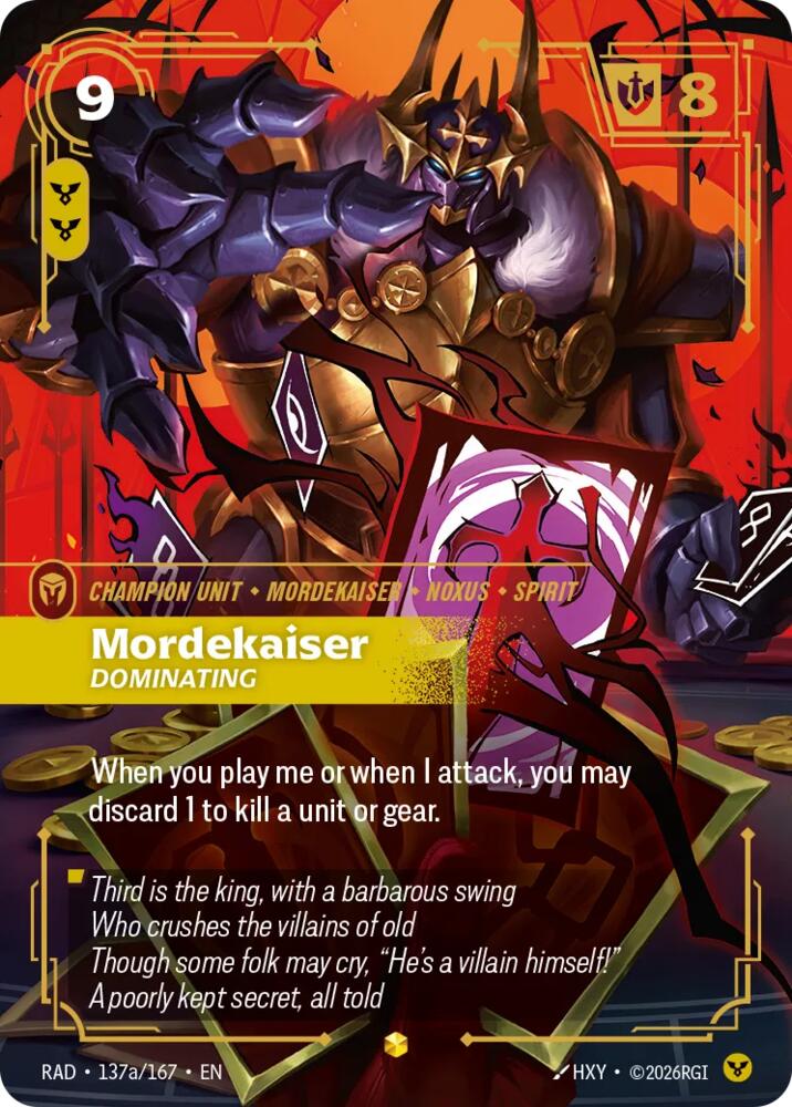 Mordekaiser, Dominating (Alternate Art) (137a/167) [Radiance] - The Mythic Store | 24h Order Processing