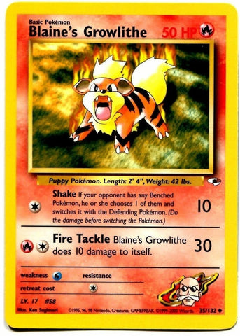 Blaine's Growlithe (35/132) [Gym Heroes Unlimited] - The Mythic Store | 24h Order Processing
