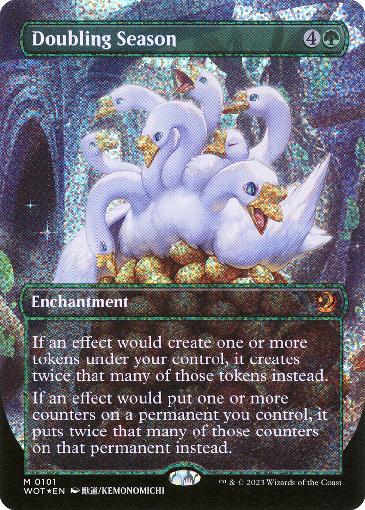 Doubling Season (Anime Borderless) (Confetti Foil) [Wilds of Eldraine: Enchanting Tales] - The Mythic Store | 24h Order Processing