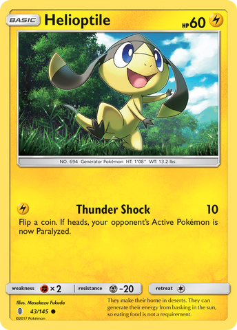 Helioptile (43/145) [Sun & Moon: Guardians Rising] - The Mythic Store | 24h Order Processing