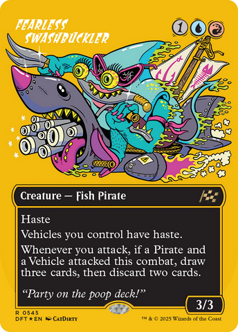 Fearless Swashbuckler (Borderless) (First-Place Foil) [Aetherdrift] - The Mythic Store | 24h Order Processing