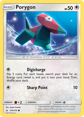 Porygon (154/214) [Sun & Moon: Unbroken Bonds] - The Mythic Store | 24h Order Processing