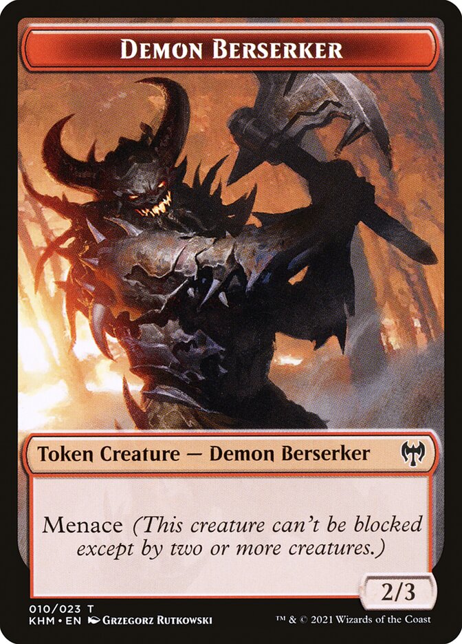 Elf Warrior // Demon Berserker Double-Sided Token [Kaldheim Tokens] - The Mythic Store | 24h Order Processing