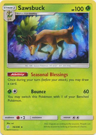 Sawsbuck (16/236) (Build & Battle Box Exclusive) [Sun & Moon: Cosmic Eclipse] - The Mythic Store | 24h Order Processing