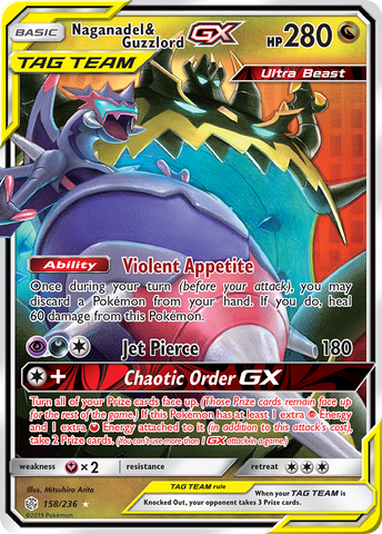 Naganadel & Guzzlord GX (158/236) [Sun & Moon: Cosmic Eclipse] - The Mythic Store | 24h Order Processing