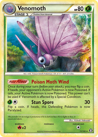Venomoth (11/102) (Theme Deck Exclusive) [HeartGold & SoulSilver: Triumphant] - The Mythic Store | 24h Order Processing