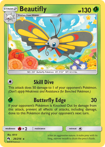 Beautifly (26/214) [Sun & Moon: Lost Thunder] - The Mythic Store | 24h Order Processing