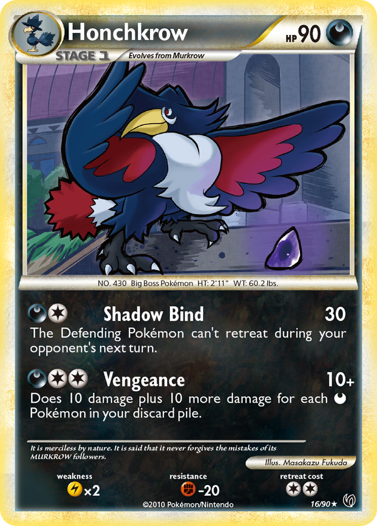 Honchkrow (16/90) [HeartGold & SoulSilver: Undaunted] - The Mythic Store | 24h Order Processing