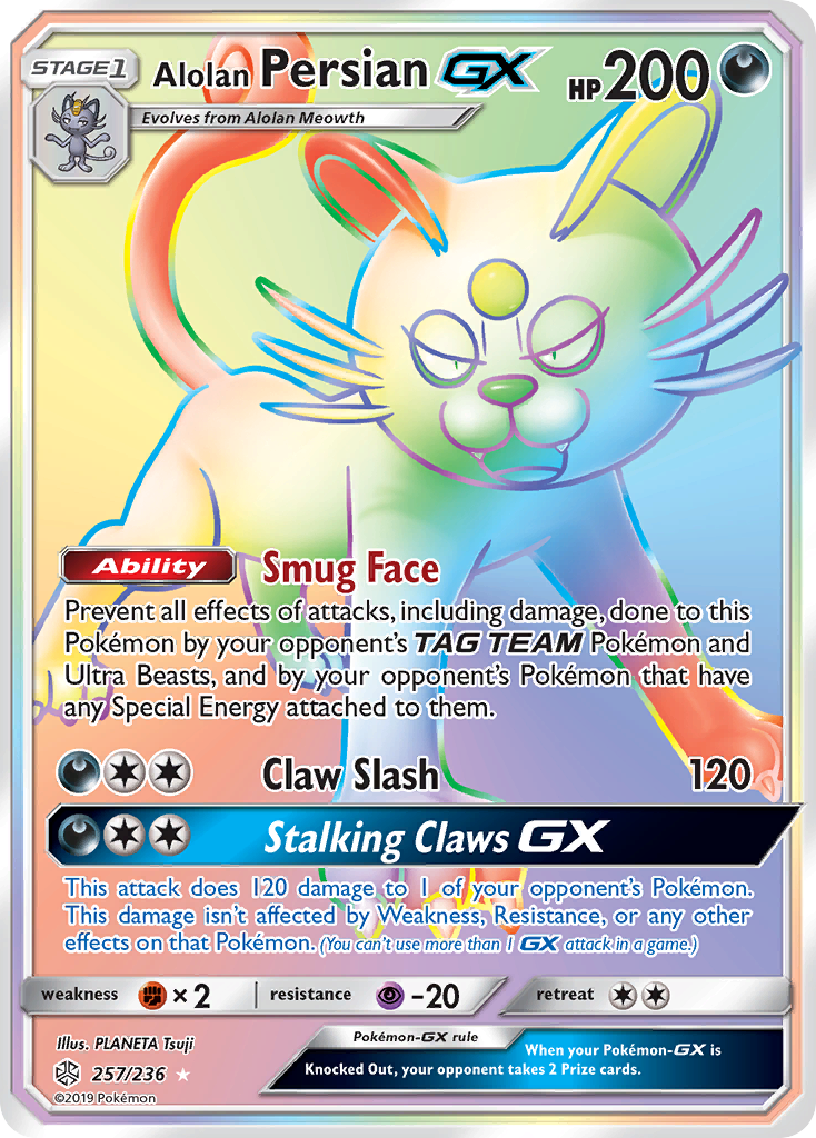 Alolan Persian GX (257/236) [Sun & Moon: Cosmic Eclipse] - The Mythic Store | 24h Order Processing