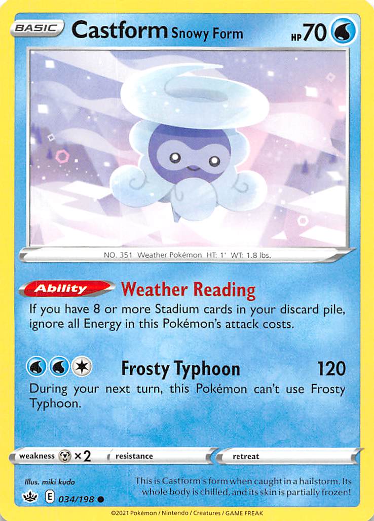 Castform Snowy Form (034/198) [Sword & Shield: Chilling Reign] - The Mythic Store | 24h Order Processing