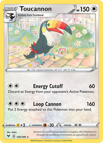 Toucannon (145/185) [Sword & Shield: Vivid Voltage] - The Mythic Store | 24h Order Processing