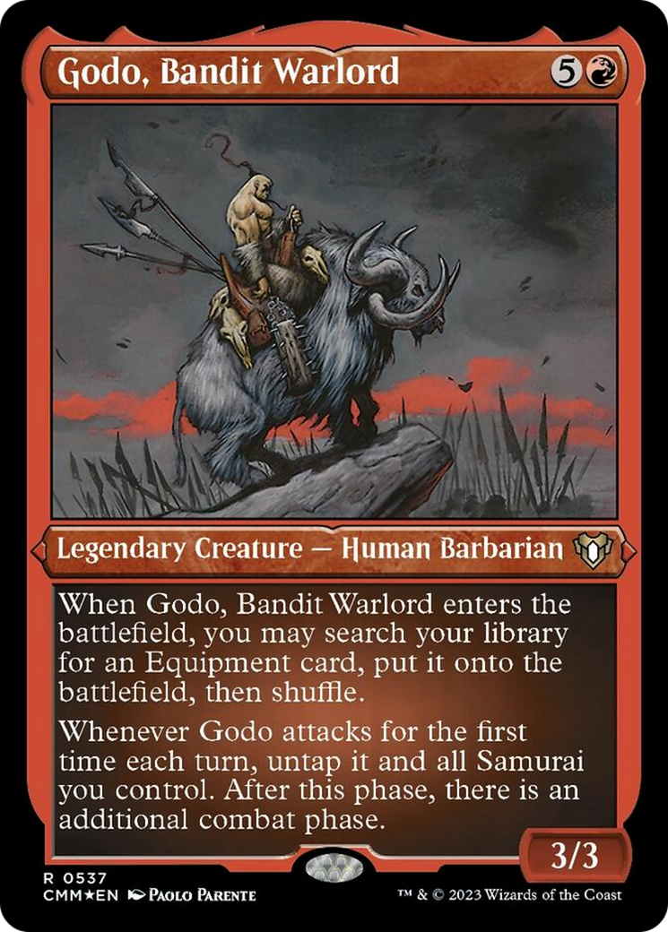 Godo, Bandit Warlord (Foil Etched) [Commander Masters] - The Mythic Store | 24h Order Processing