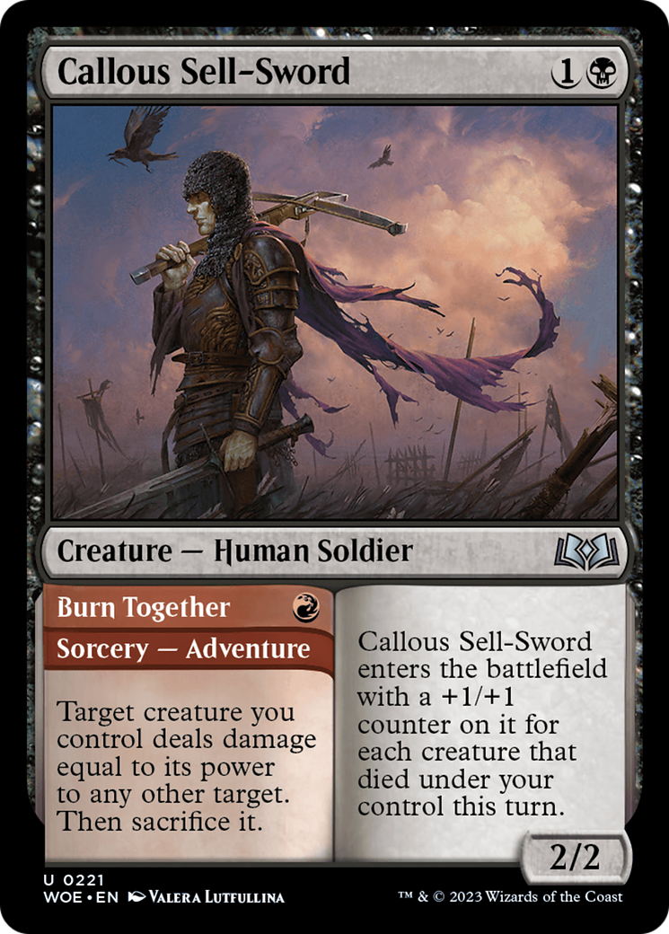 Callous Sell-Sword // Burn Together [Wilds of Eldraine] - The Mythic Store | 24h Order Processing