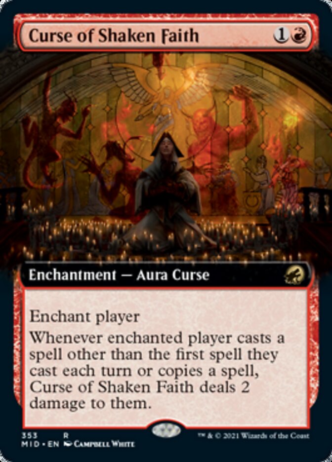 Curse of Shaken Faith (Extended Art) [Innistrad: Midnight Hunt] - The Mythic Store | 24h Order Processing