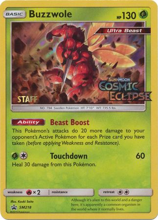 Buzzwole (SM218) (Staff Prerelease Promo) [Sun & Moon: Black Star Promos] - The Mythic Store | 24h Order Processing