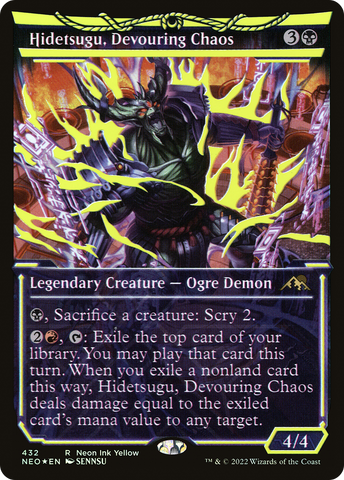 Hidetsugu, Devouring Chaos (Neon Ink Yellow) [Kamigawa: Neon Dynasty] - The Mythic Store | 24h Order Processing