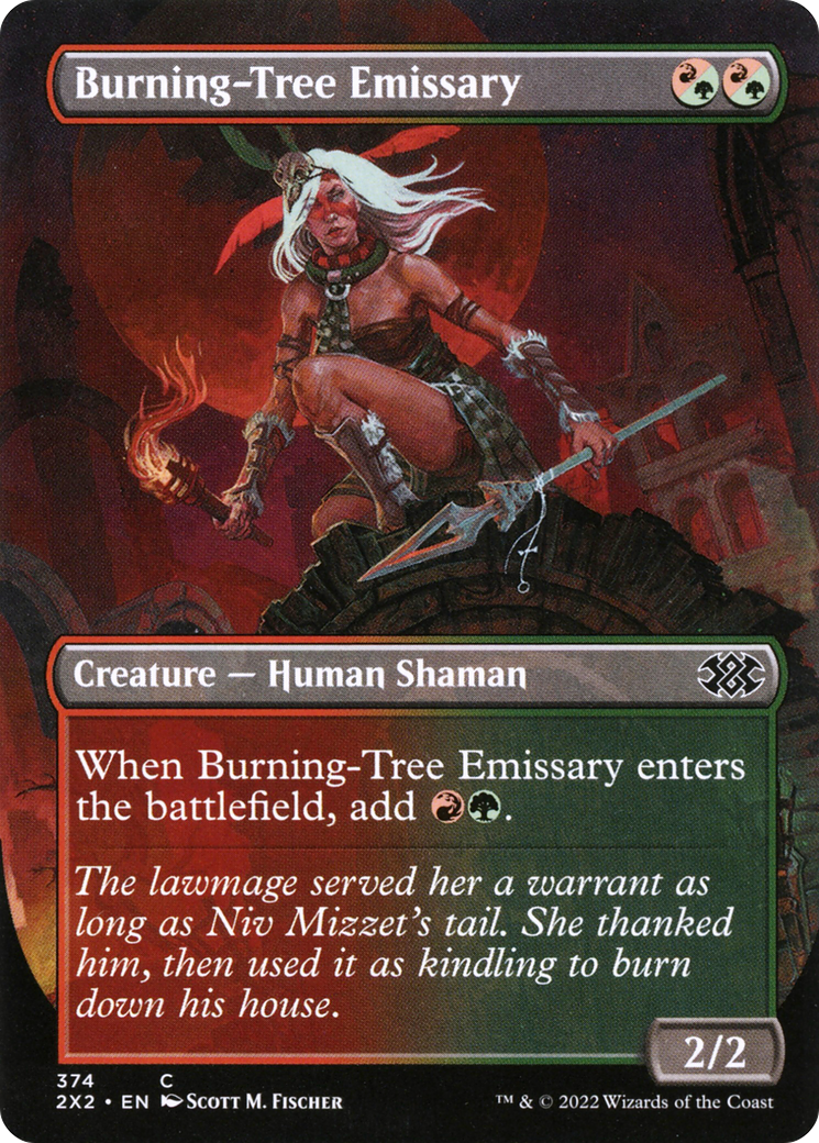 Burning-Tree Emissary (Borderless Alternate Art) [Double Masters 2022] - The Mythic Store | 24h Order Processing