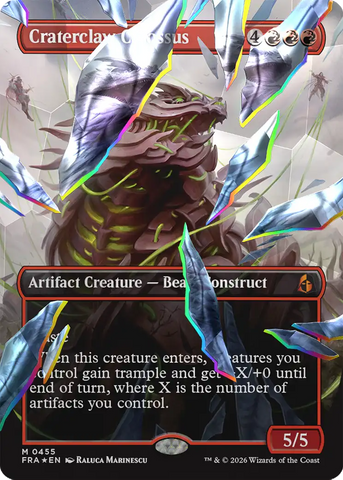 Craterclaw Colossus (Borderless) (Facet Foil) [Reality Fracture] - The Mythic Store | 24h Order Processing