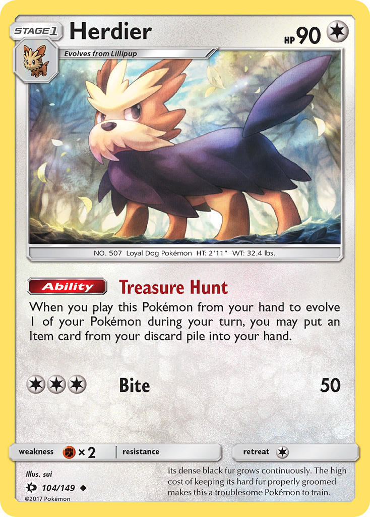 Herdier (104/149) [Sun & Moon: Base Set] - The Mythic Store | 24h Order Processing