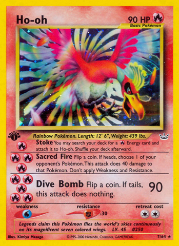Ho-oh (7/64) [Neo Revelation 1st Edition] - The Mythic Store | 24h Order Processing