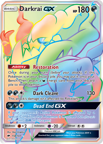 Darkrai GX (158/147) [Sun & Moon: Burning Shadows] - The Mythic Store | 24h Order Processing