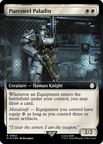 Puresteel Paladin (Extended Art) (Surge Foil) [Fallout] - The Mythic Store | 24h Order Processing